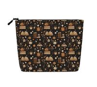 Dark Books Tea Teapots Floral Makeup Bag - Borsa da viaggio in canapa sintetica, organizer per articoli da toeletta, portamonete con cerniera