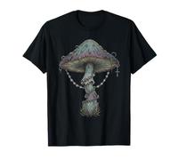 Dark Botanical Mushroom Illustration Maglietta