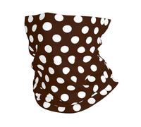 Dark Brown Polka DOT Print Ghetta da Collo Antiscivolo Fascia per Capelli Durevole Sciarpa al Collo per Motocicletta Sports Traspirante Headwrap