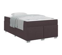 Dark Brown Upholstered Bed Frame with Pocket Sprung Mattress 120x200 cm Small Double Size Fabric Platform Bed for Bedroom Guest Room 280 kg Weight Capacity Modern Design Easy Assembly Engineered Wood