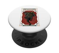 Dark Christmas Folkloric Devil The Krampus con sacchetto di giocattoli PopSockets PopGrip Adesivo