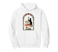 Dark Cottagecore Black Cat Fungo Banjo Foresta Fantasy Felpa con Cappuccio