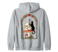 Dark Cottagecore Black Cat Fungo Banjo Foresta Fantasy Felpa con Cappuccio