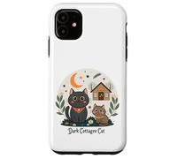Dark Cottagecore Cats con cabina e luna crescente Custodia per iPhone 11