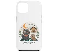 Dark Cottagecore Cats con cabina e luna crescente Custodia per iPhone 13