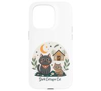 Dark Cottagecore Cats con cabina e luna crescente Custodia per iPhone 15 Pro