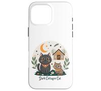 Dark Cottagecore Cats con cabina e luna crescente Custodia per iPhone 16 Pro Max