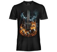DARK EMBER - T Shirt Hell Strings. Maglia Unisex in Cotone. Maglietta vestibilità Regular per Adulto e Ragazzo XXL