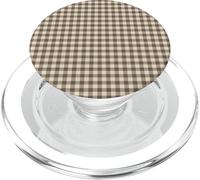 Dark Espresso Gingham Brown Aesthetic Pattern Checkered PopSockets PopGrip per MagSafe
