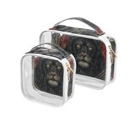 Dark Fantasy Animal Mistico Leone Nero Borsa da Viaggio Toiletry TSA Approvato Portablravel Trucco Borse Da Barba Essenziali