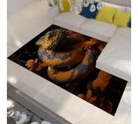 Dark Fantasy Area lavabile Tappeto foresta Pitoni Serpenti e fiori Tappeti antiscivolo Pelo basso Moquette calda per soggiorno Camera da letto sotto il tavolo 160x230cm