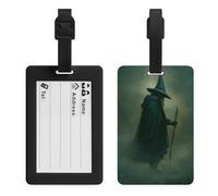 Dark Fantasy Art Old Witch in The Fog Etichetta Bagaglio Borsa da Viaggio Bagaglio Nome Tag