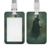Dark Fantasy Art Old Witch in The Fog ID porta badge retrattile clip porta carte di credito protettore nome badge targhetta per lavoro ufficio medico infermiera