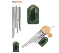 Dark Fantasy Art Old Witch in The Fog Wind Chimes Memorial Deep Tone Windchime con 6 tubi in alluminio Decorazione da giardino per esterni