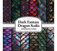 Dark Fantasy Dragon Scales Scrapbook Paper Pad: 20 Double-Sided 8.5 x 8.5 Inches Sheets with Dark Metallic-Style & Iridescent Dragon Scale Textures ... Journals, Card Making, Collage & Mixed Media