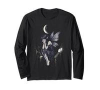 Dark Fantasy Fairy Under a Cracked Moon Maglia a Manica