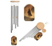 Dark Fantasy Old Witch in The Fog Wind Chimes Memorial Deep Tone Windchime con 6 tubi in alluminio Decorazione da giardino per esterni