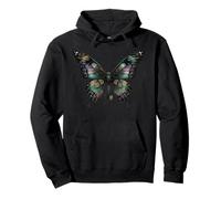 Dark Fantasy Steampunk Butterfly Illustration Felpa con Cappuccio