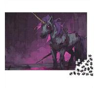 Dark Fantasy Unicorn Artwork Jigsaw Puzzle Impossibili 1000 Pezzi Decorazione Per La Casa. Giochi Rilassamento E Intelligence Per Adulti E Bambini Da 12 Anni 52x38cm/1000pcs