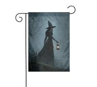 Dark Fantasy Witch Holding Lanterna Woods Garden Flag 30x45cm Verticale Double Sided Fattoria Vacanze Decorazioni Esterne Bandiera Cortile