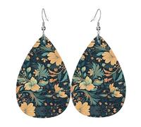 Dark Flower Pattern Orecchini Penzolare Orecchini In Pelle Leggera Accessori Per Carnevale Cosplay Donne