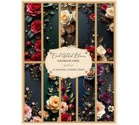 Dark Gilded Blooms - Scrapbook Paper 8.5x11 Letter (Decorative Craft Paper) 25 Designs Double Sided