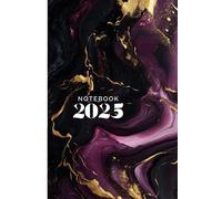 Dark Glowing Notebook 6x9: pattern, purple, texture, light, wallpaper, color, water, wave, artistic, backgrounds, swirl, pink, blue, flowing, silk