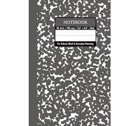 Dark Gray & White Marble Hardcover Notebook - Grid, 192 Pages, 5.5" x 8.5", Premium Matte Finish: Perfect for math, science, engineering, design projects, journaling, and daily productivity