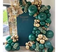 Dark Green Balloon Arch Kit,126Pcs Green Gold Balloon Arch Garland Kit with SageGreen Balloons Gold Party Balloons for Birthday Party Decoration,Baby Shower Decorations,Jungle Safari Party Decoration