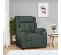 Dark Green Fabric Recliner Chair, divano massaggiante upholstered con vibrazione a 6 punti, schienale regolabile & Footrest, Cozy Lounge Seating for Small Bedroom Spaces, 82 x 93 x 96 cm