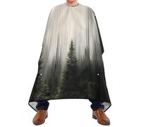 Dark Green Misty Woods Unisex Mantello Da Barbiere Tutta Lunghezza Mantellina Parrucchiere Antiaderente Mantella Parrucchiere Per Tagliare I Capelli Acconciatura Parrucchieri 168X140Cm