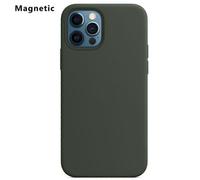 (Dark Green, Multicolor) For iPhone 12 Pro Max Compatible with MagSafe Liquid Silicone Phone Back Cover (No Logo) - Dark Purp