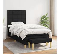 Dark Green Upholstered Bed Frame 140x190cm with Pocket Sprung Mattress, Engineered Wood Slatted Support Base, Modern Minimalist Double Bed Set for Guest Bedroom, 280kg Weight Capacity, Easy Assembly