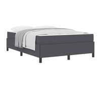 Dark Grey Fabric Upholstered Bed Frame 160x200 cm with Medium Firmness Pocket Spring Mattress Included, Engineered Wood Slatted Base, Modern Minimalist Design, 280 kg Weight Capacity, Easy Assembly