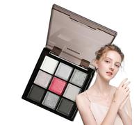 Dark Grey Shimmer Eyeshadow Palette, High-Pigment Silver Gray Shades, Blendable & Buildable 9-Color Set, Waterproof Long-Lasting, Glitter Matte Finish, Perfect For Midnight