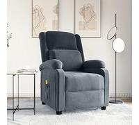 Dark Grey Velvet Massage Chair Recliner Chair, 70 x 93 x 98 cm, vibrazione a 6 punti, divano manuale reclining for bedroom & Living Room Spaces, Comfort Reading Lounge Furniture