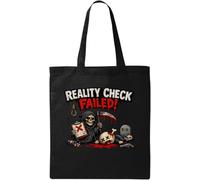 Dark Grim Reaper Reality Check Failed Natural Cotton Tote Bag Nero