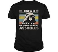 Dark Helmet I Knew it Im Surrounded by Assholes Vintage Mens T-Shirt Unisex Graphic Black Tee Shirt L