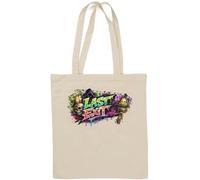 Dark Hooded Figure With Last Exit Borsa Tote in Cotone Naturale Bianco