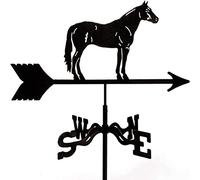 Dark Horse - Segnavento 3D a forma di animale, in metallo, per tetto, banderuola, indicatore di direzione del vento, decorazione per tetto, giardino, patio, tetto