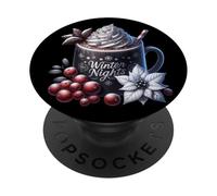 Dark Hot Chocolate For Cocoa Lovers And Frosty Winter Nights PopSockets PopGrip Adesivo