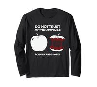 Dark Humor Poison Apple Avviso Citazione Sarcastico Gotico Maglia a Manica