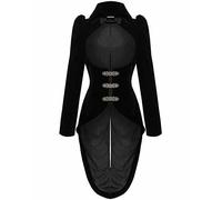 Dark IN Love Gotico Masquerade Vittoriano Steampunk Velluto Nero Giacca JW048