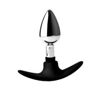 Dark Invader Metal & Silicone Anal Plug - Small - Silver