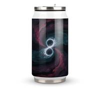 Dark Matter Tides - Thermos in acciaio inox con coperchio e cannuccia, adatto per l'uso in auto, viaggi, fitness, attività all'aperto, bar, uffici, casa, ecc