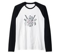 Dark Mecha Samurai Casco Grigio Maglia con Maniche Raglan