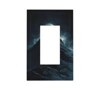Dark Mountain con interruttore della luce lunare Piastra da parete Copertura per piastra frontale Single Rocker 1 Gang Decorator Outlet Coperture per la casa Cucina Camera Bagno Decor
