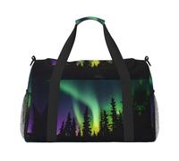 Dark Northern Lights Stampa Stampa Borsa a mano Sottosella Borsa Oggetto Personale Borsa Da Viaggio Borsone Palestra Carry On Borsa Sportiva, nero, Taglia unica