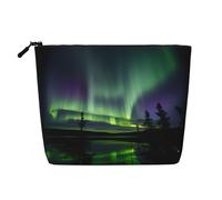 Dark Northern Lights Versatile Travel Makeup Bag Travel Pouch con cerniera Accessori Organizer, Nero , Taglia unica, Beauty case