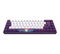 Dark Project 68 Sunrise (DE) [ISO] - Tastiera meccanica da gioco, tasti multilingue cablati USB, RGB personalizzabili, interruttori Sapphire G3MS, stabilizzatori ingrassati, 65%, viola/bianco